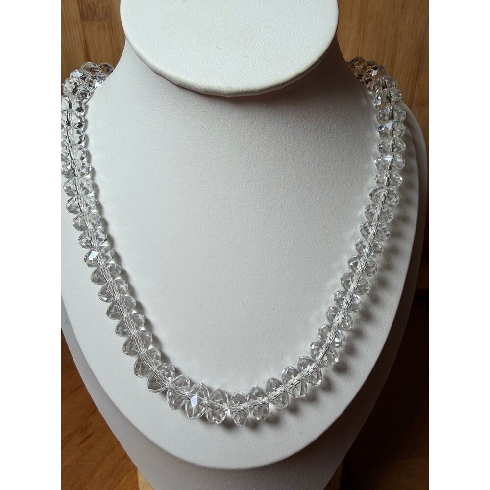 Vintage Clear Faceted Crystal Bead Necklace